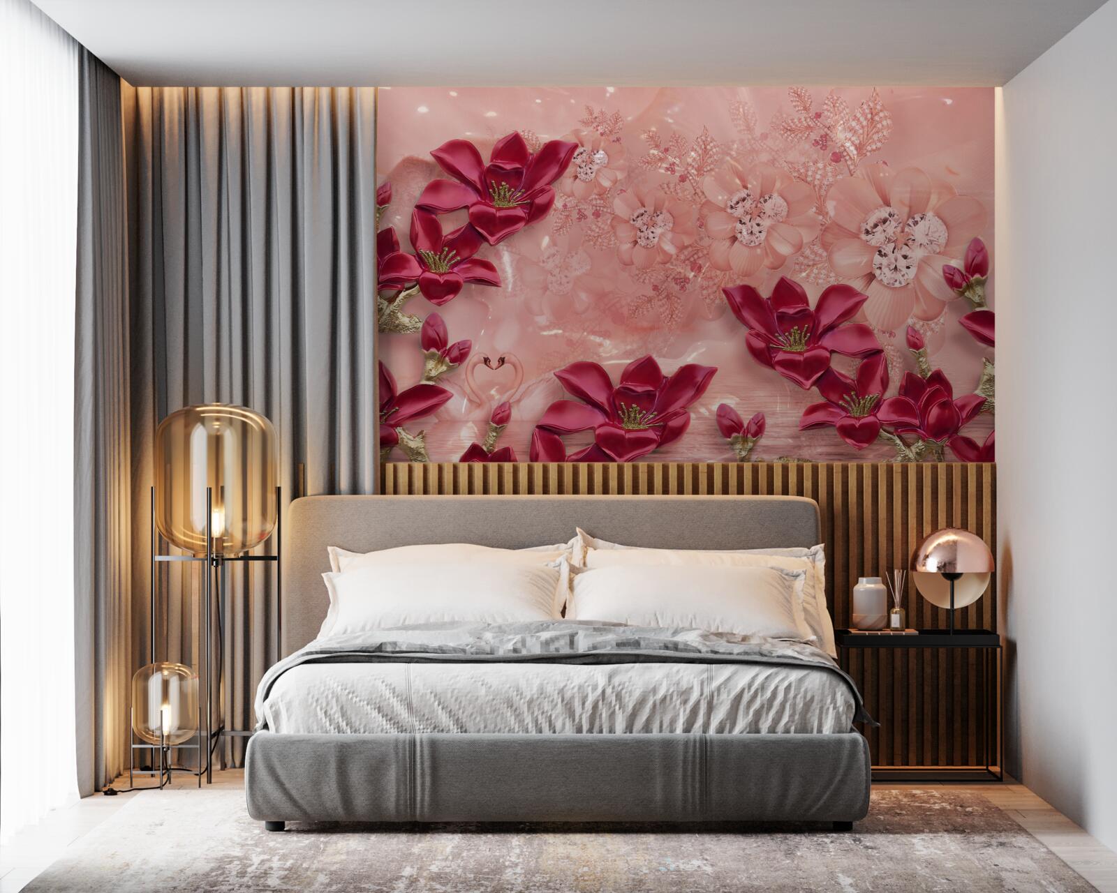 Fototapeta kolory to czerwony na różowym jedwabiu