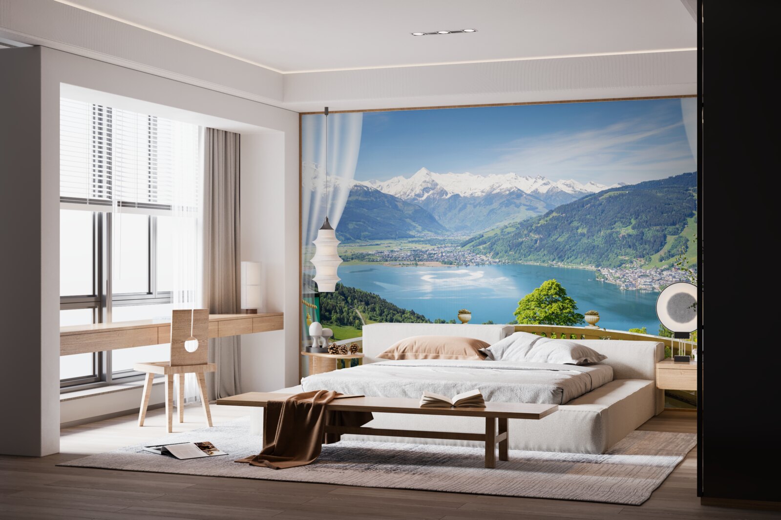 Fototapeta wygodny balkon ze wspaniałą panoramą