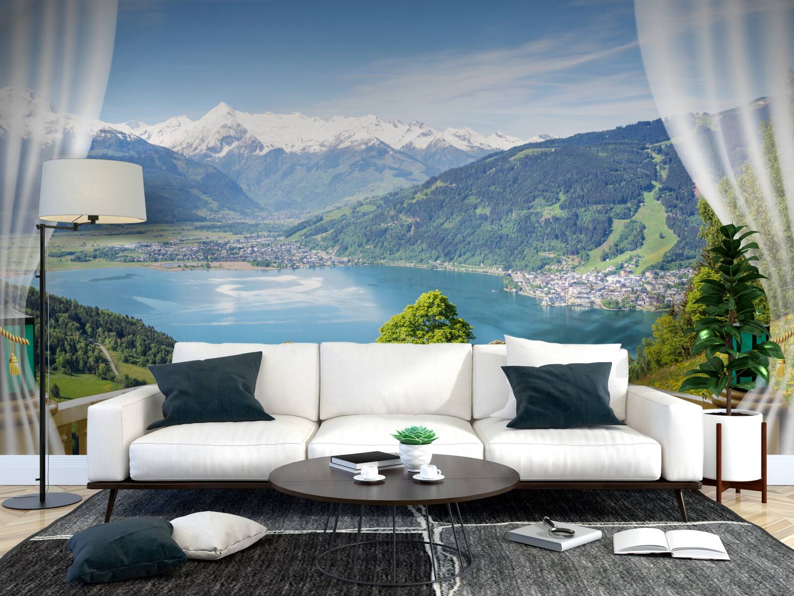 Fototapeta wygodny balkon ze wspaniałą panoramą