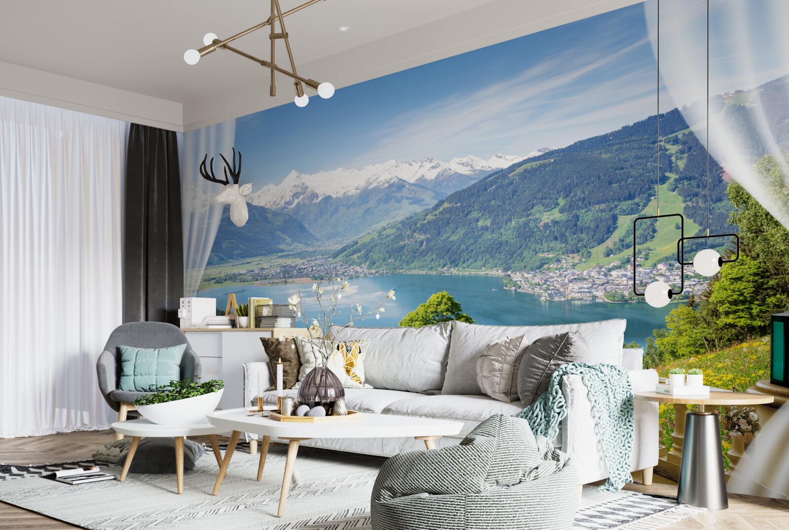 Fototapeta wygodny balkon ze wspaniałą panoramą