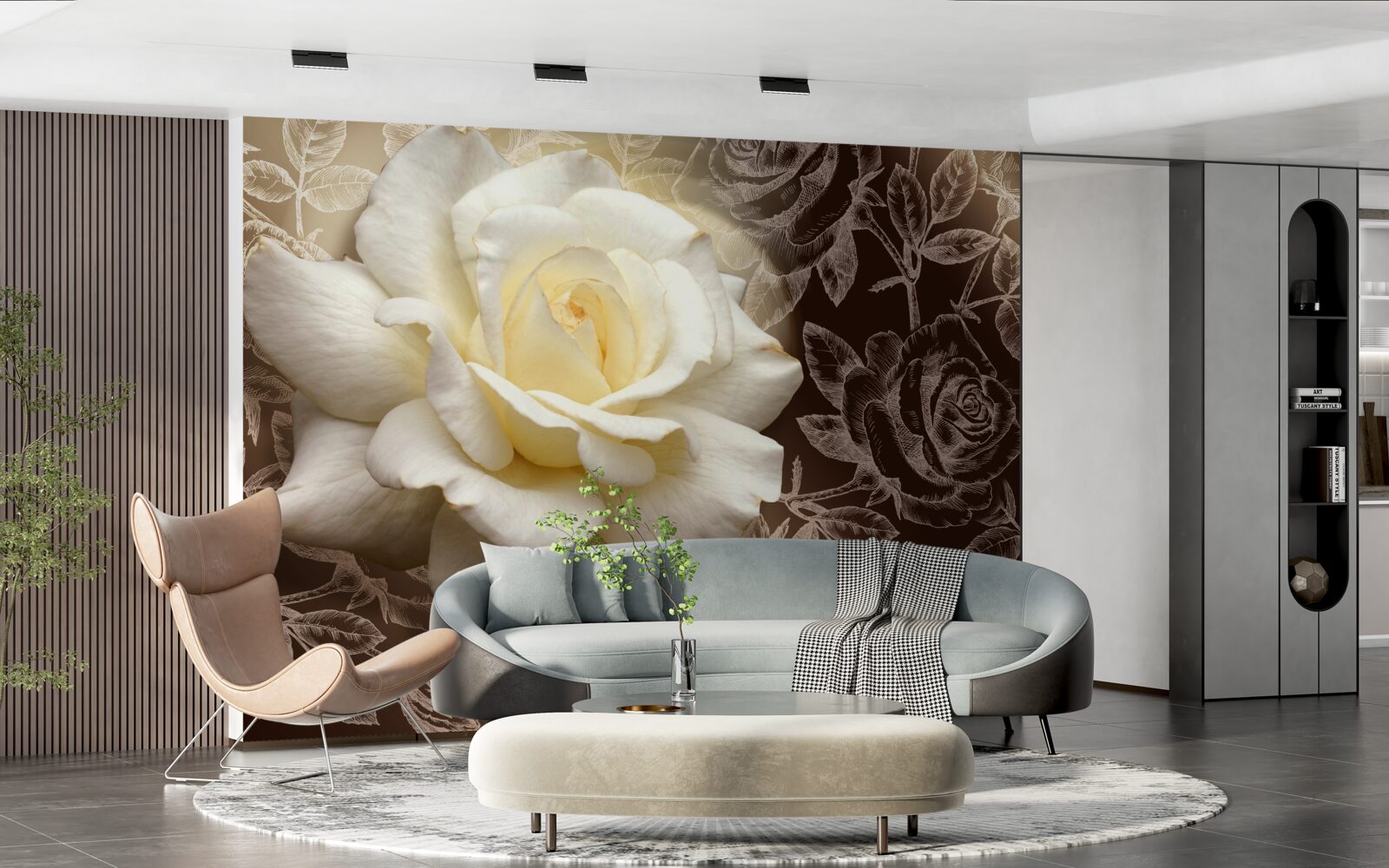 Fototapeta duża biała róża