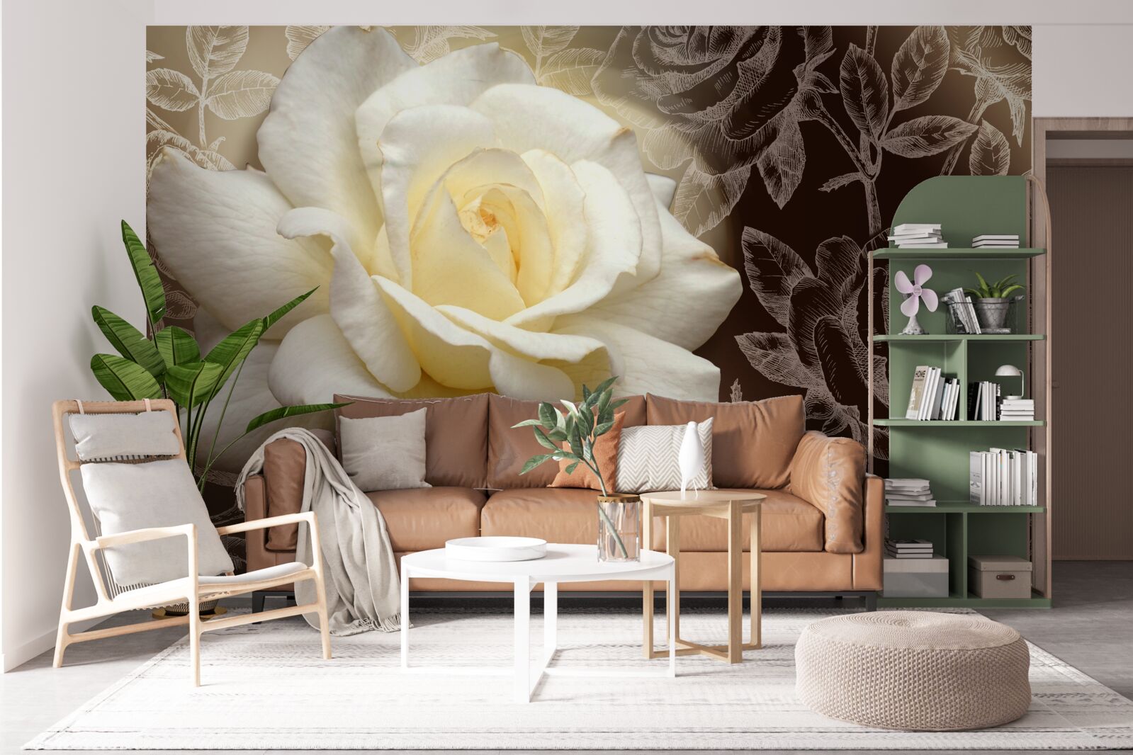 Fototapeta duża biała róża