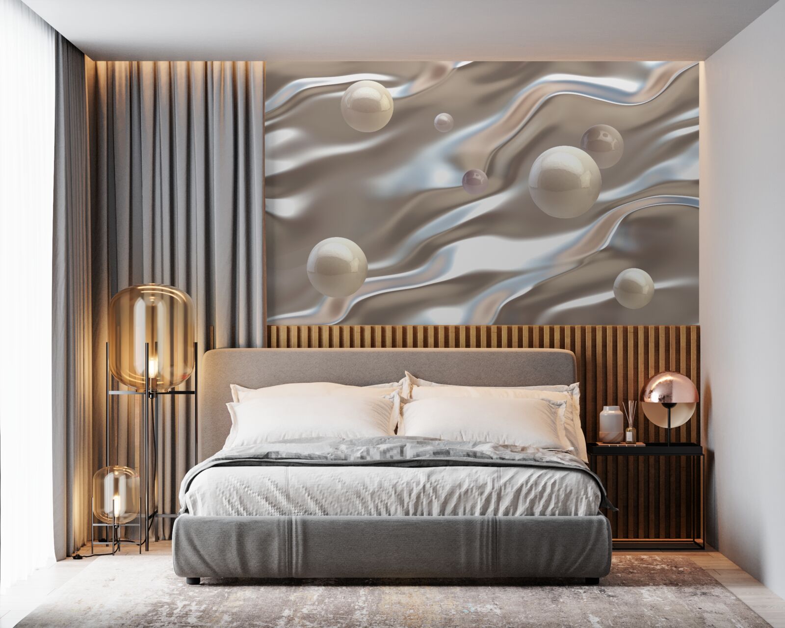 Fototapeta masa perłowa na jedwabiu