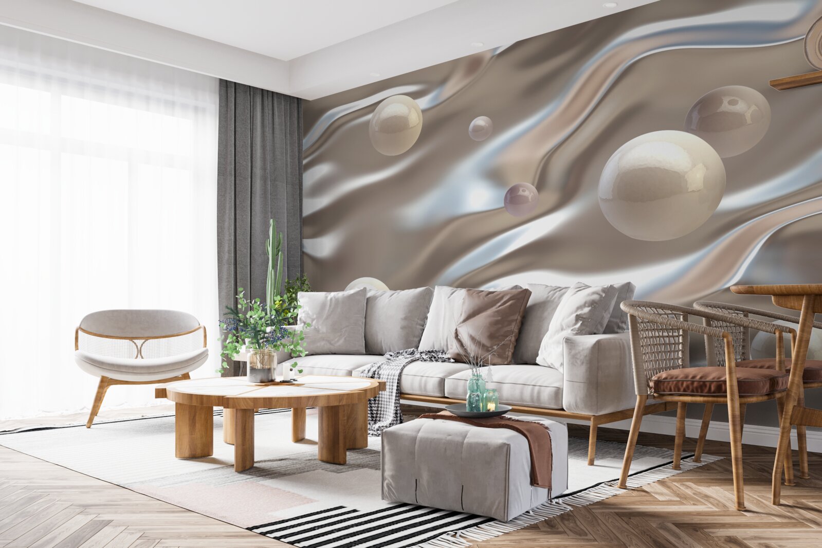 Fototapeta masa perłowa na jedwabiu