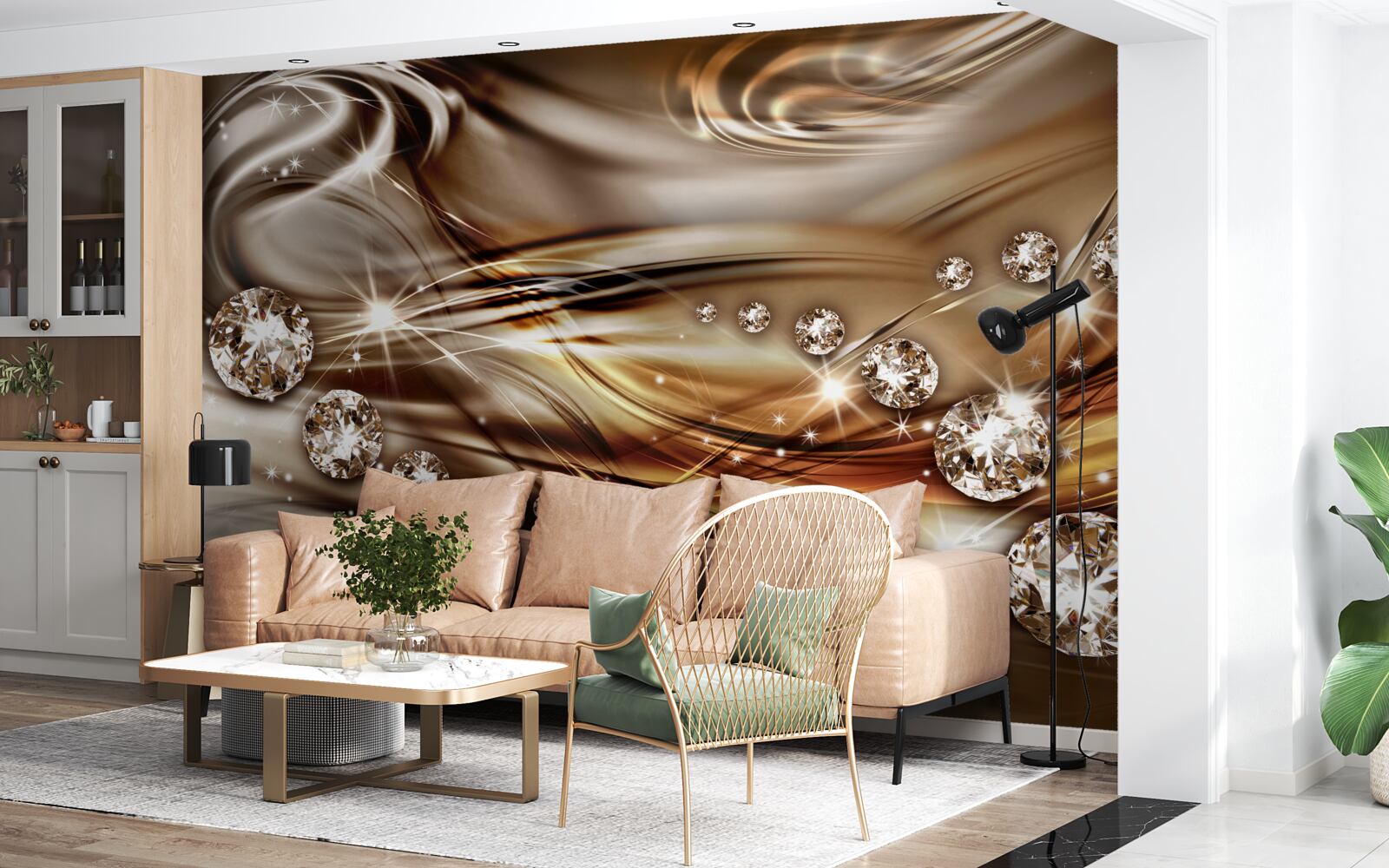 Fototapeta złota biżuteria i kamienie szlachetne