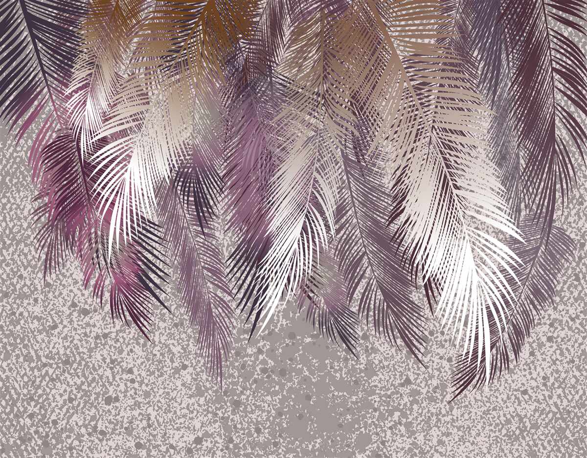 Fototapeta liście przypominające pióra w kolorze bordowym