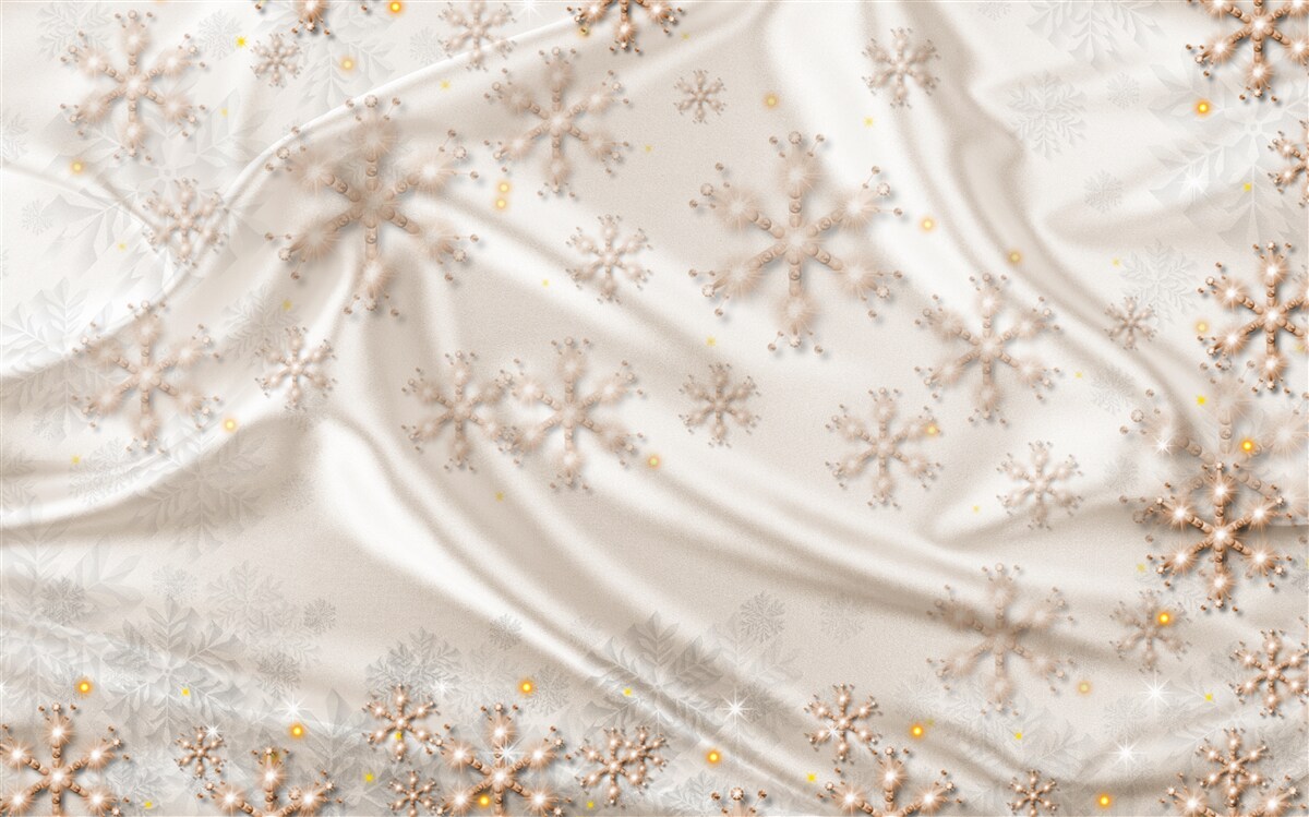 Fototapeta zachwycające płatki śniegu na świetlistym jedwabiu