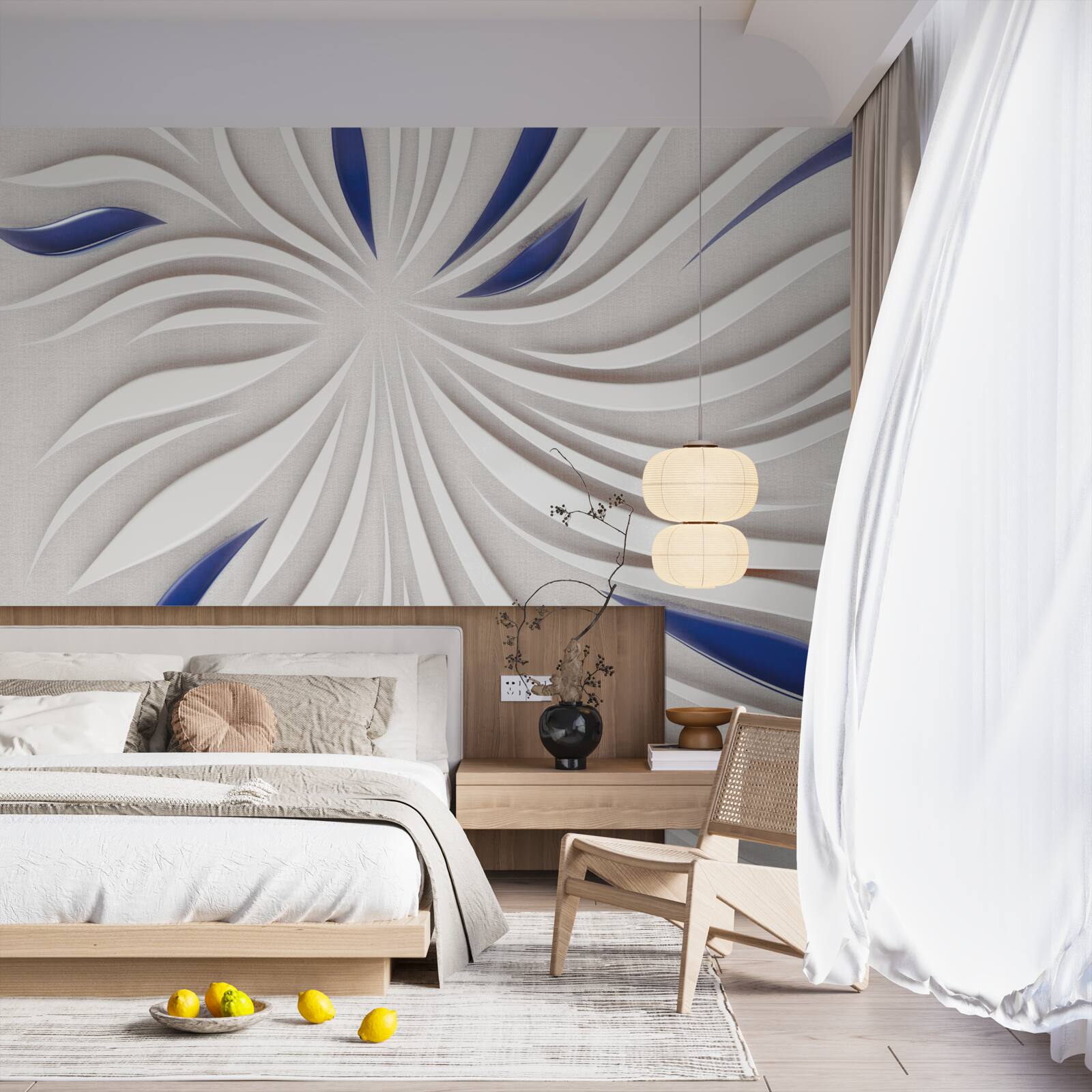 Fototapeta streszczenie niebieskie i białe linie