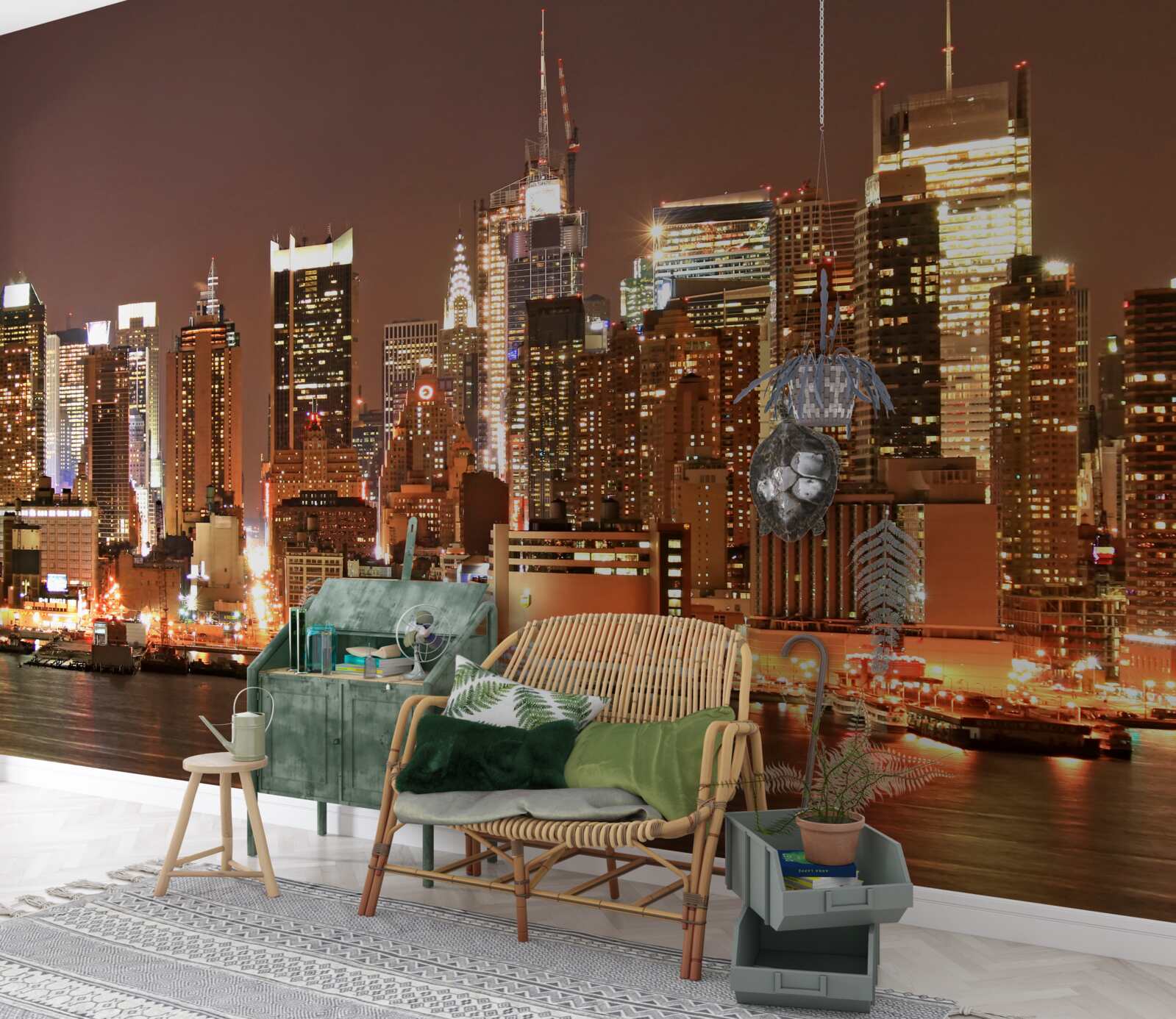 Fototapeta zmodernizowane miasto nocą i drapacze chmur