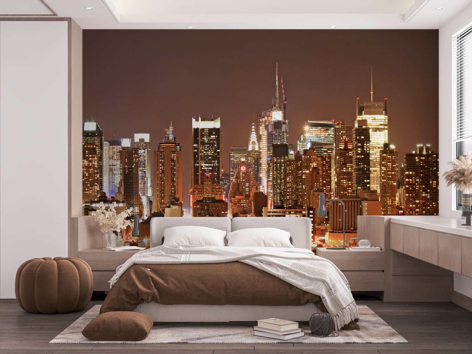 Fototapeta zmodernizowane miasto nocą i drapacze chmur