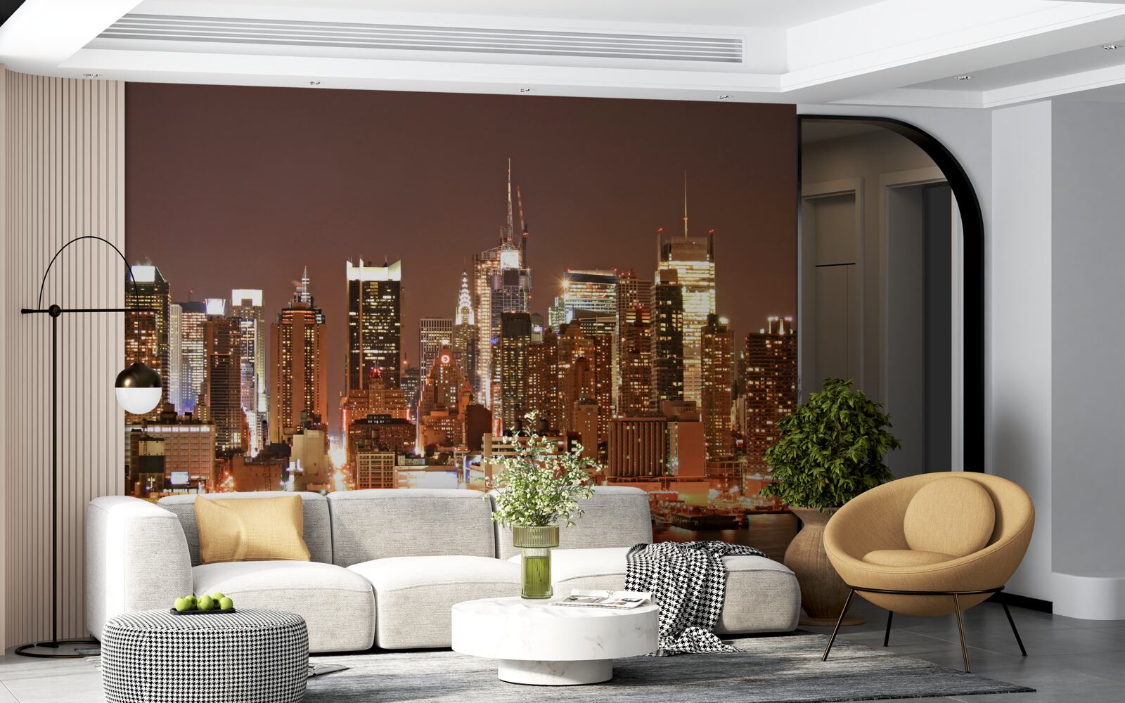 Fototapeta zmodernizowane miasto nocą i drapacze chmur