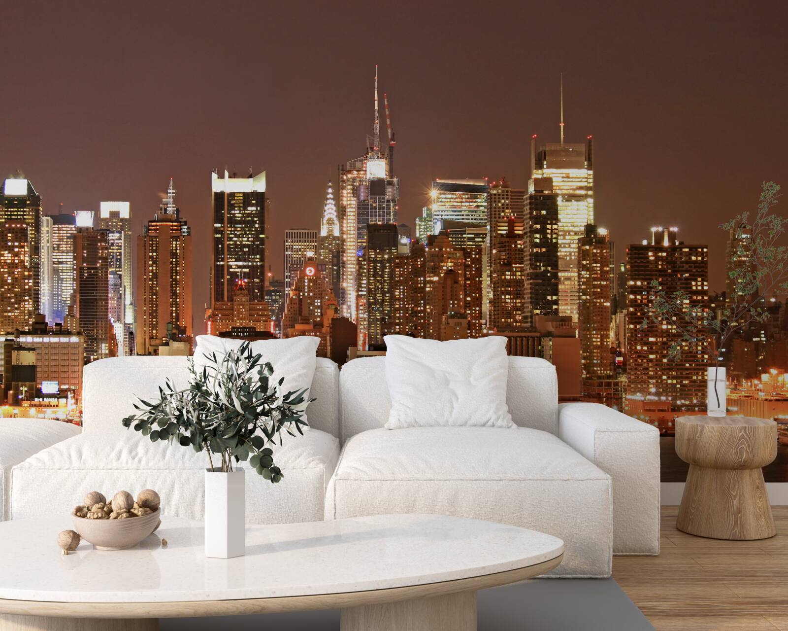 Fototapeta zmodernizowane miasto nocą i drapacze chmur