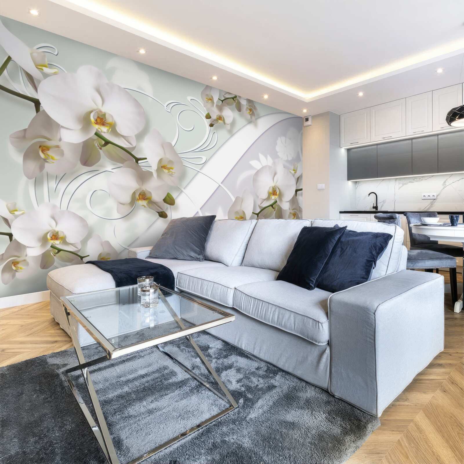 Fototapeta białe orchidee na białym tle