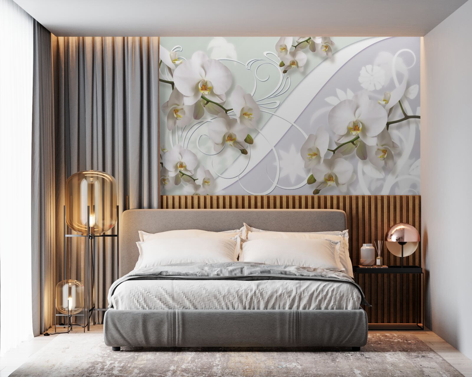 Fototapeta białe orchidee na białym tle