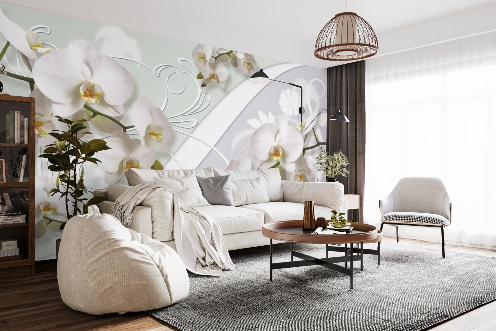 Fototapeta białe orchidee na białym tle