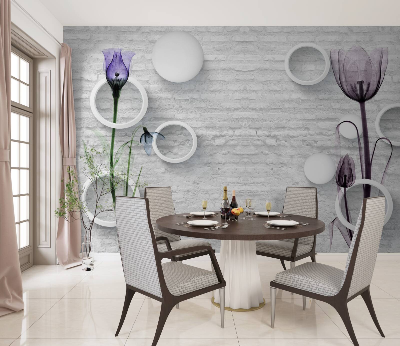 Fototapeta dwa chude fioletowe maki