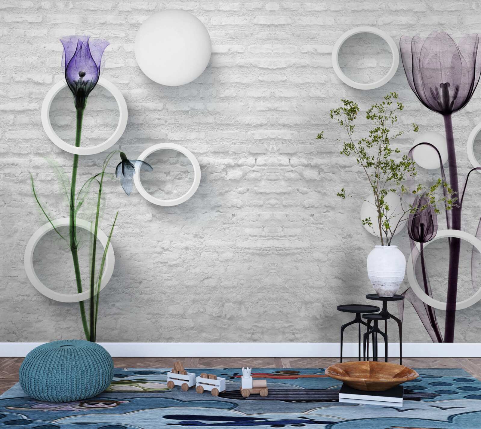 Fototapeta dwa chude fioletowe maki