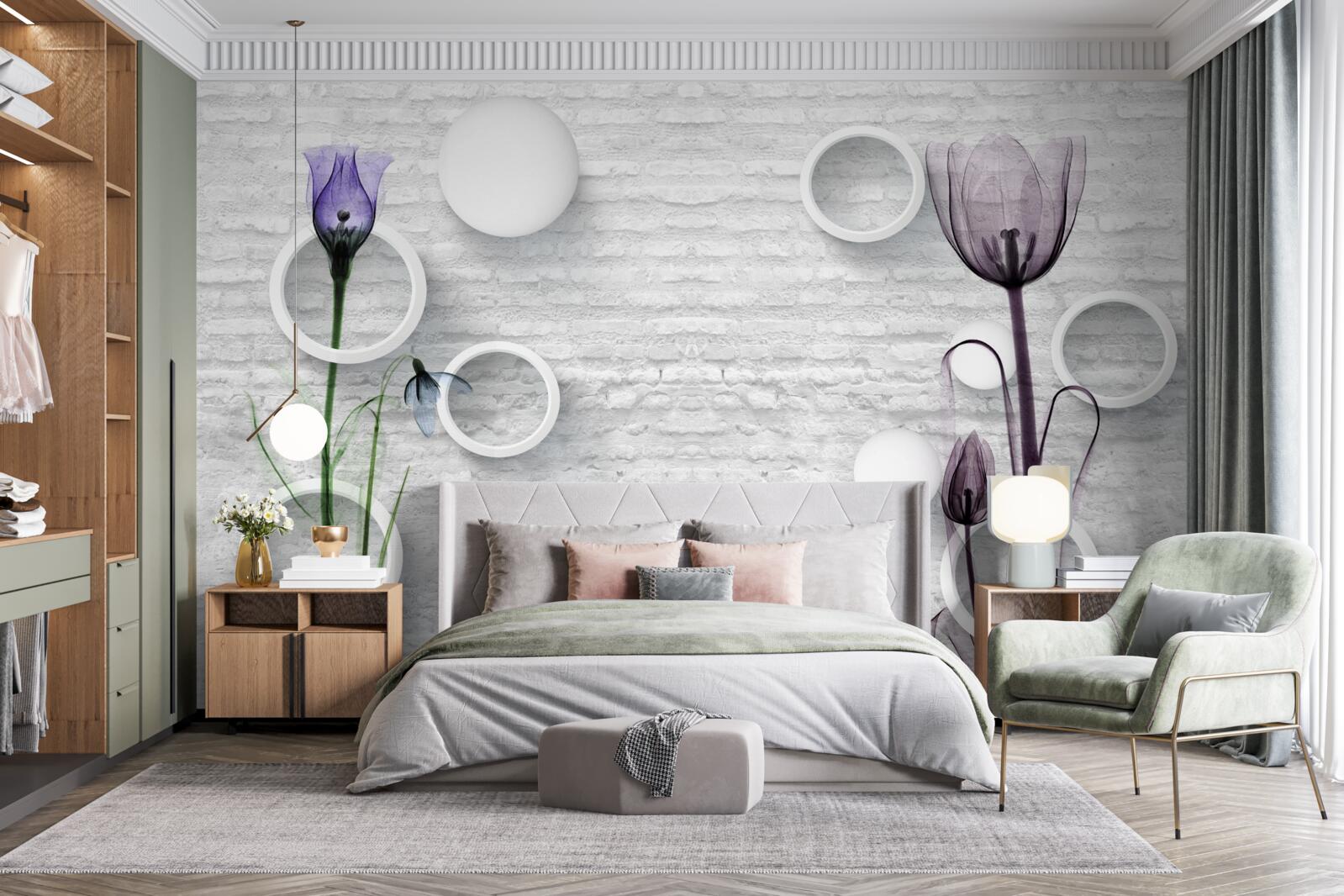 Fototapeta dwa chude fioletowe maki