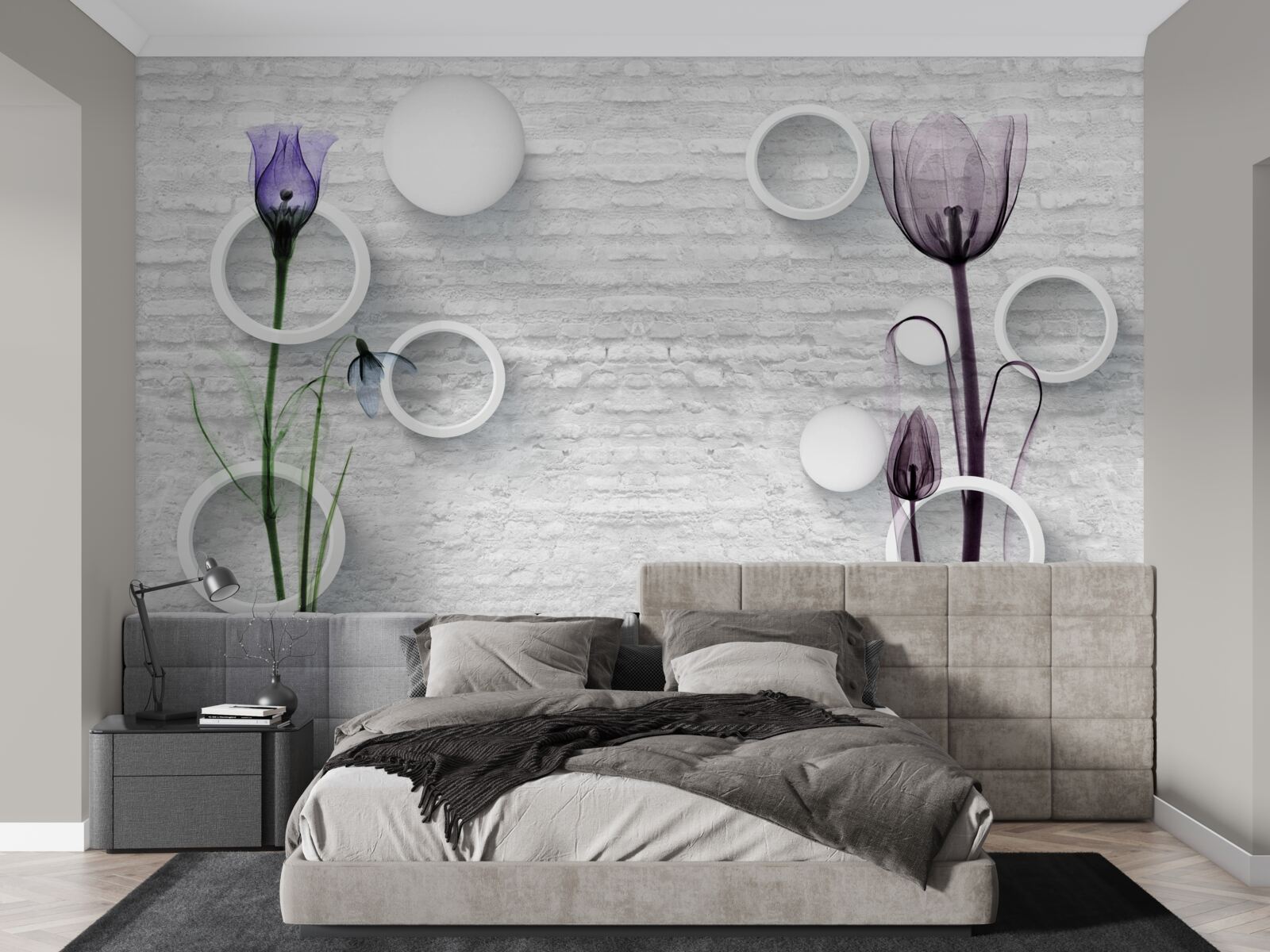 Fototapeta dwa chude fioletowe maki