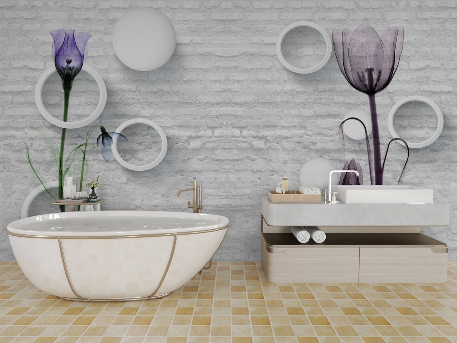 Fototapeta dwa chude fioletowe maki