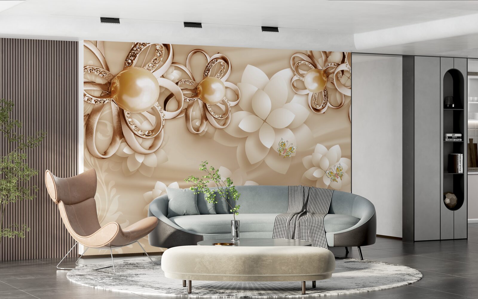 Fototapeta kwiaty magnolii są śnieżnobiałe ze złotymi akcentami