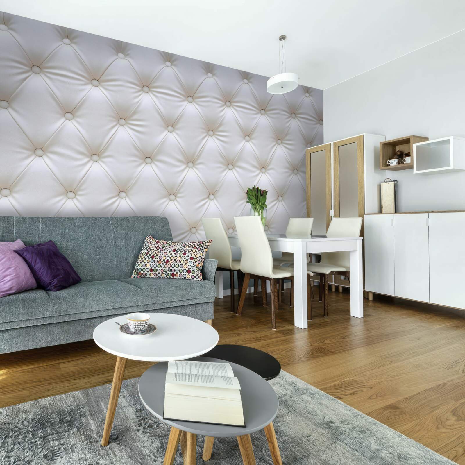 Fototapeta tekstura tapicerki ozdobiona kryształkami