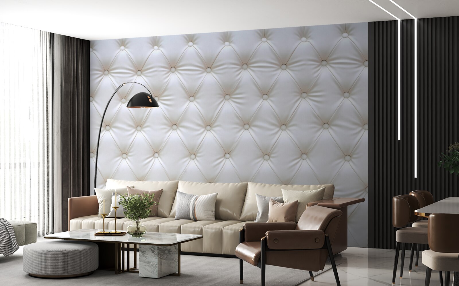 Fototapeta tekstura tapicerki ozdobiona kryształkami