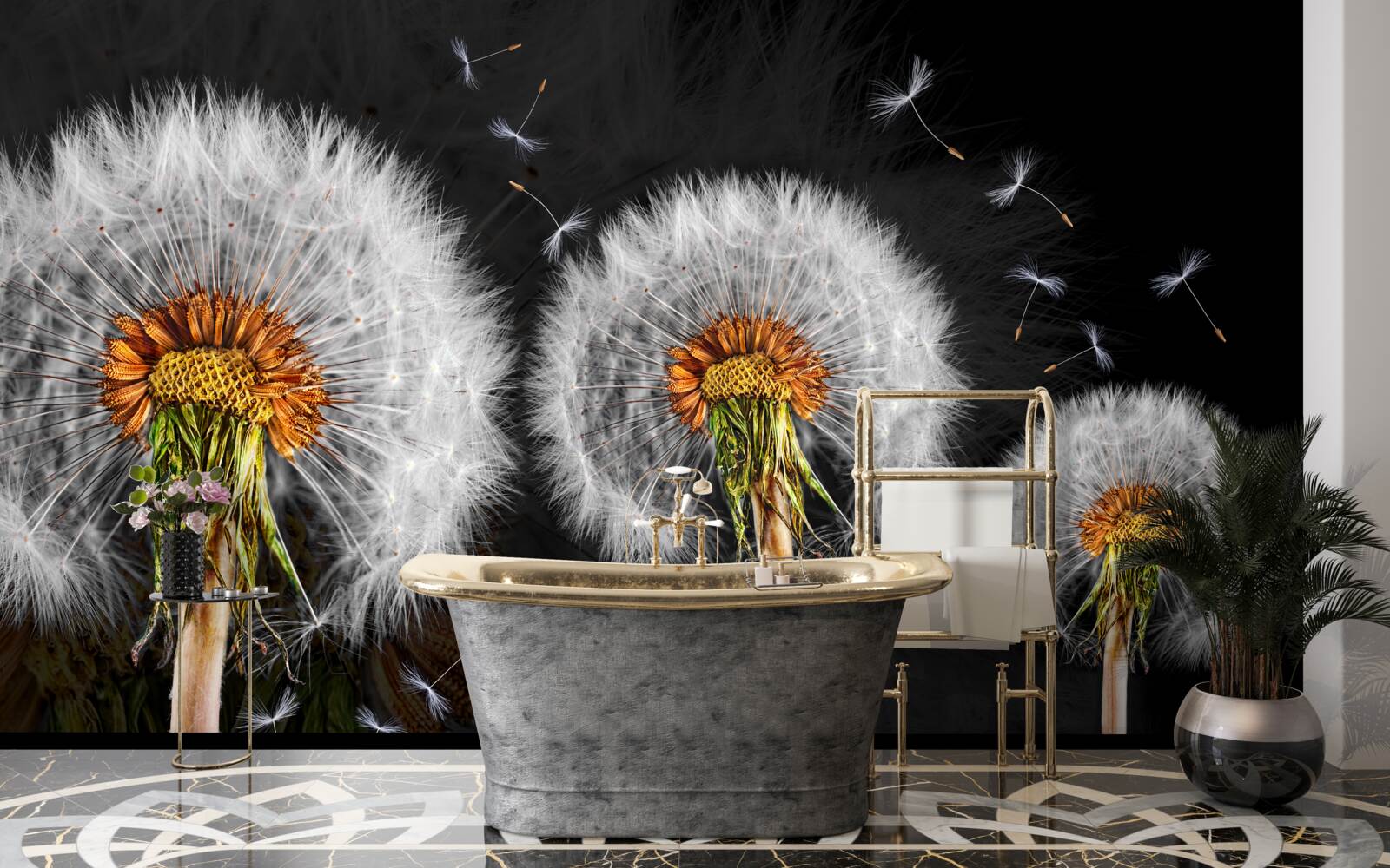 Fototapeta zwiędłe duże mlecze