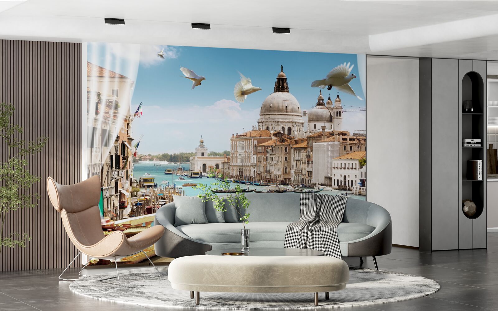 Fototapeta widok z balkonu oferuje wspaniałą panoramę wenecji