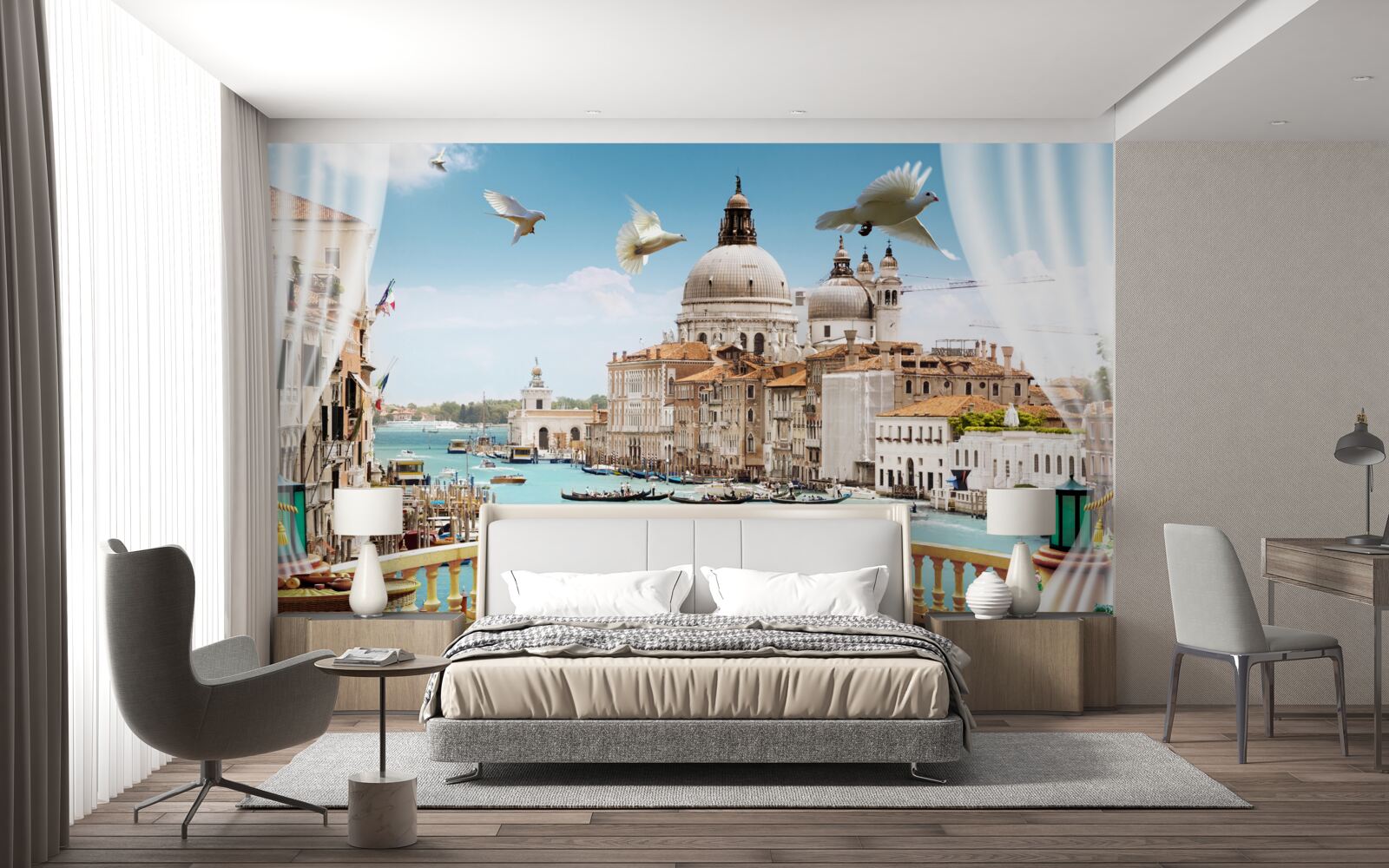 Fototapeta widok z balkonu oferuje wspaniałą panoramę wenecji