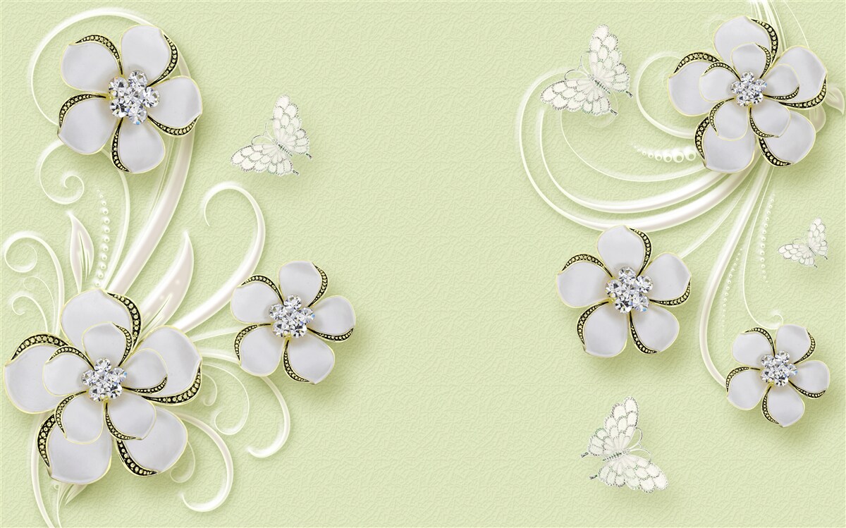 Fototapeta złote motyle osiadły na śnieżnobiałych kwiatach