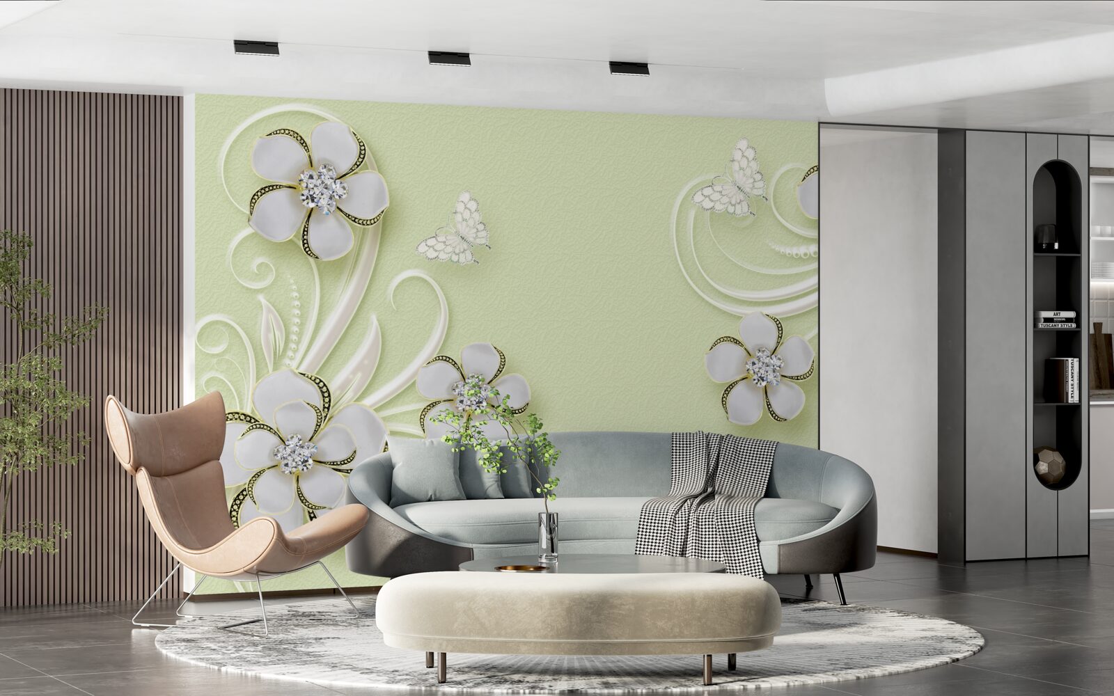 Fototapeta złote motyle osiadły na śnieżnobiałych kwiatach