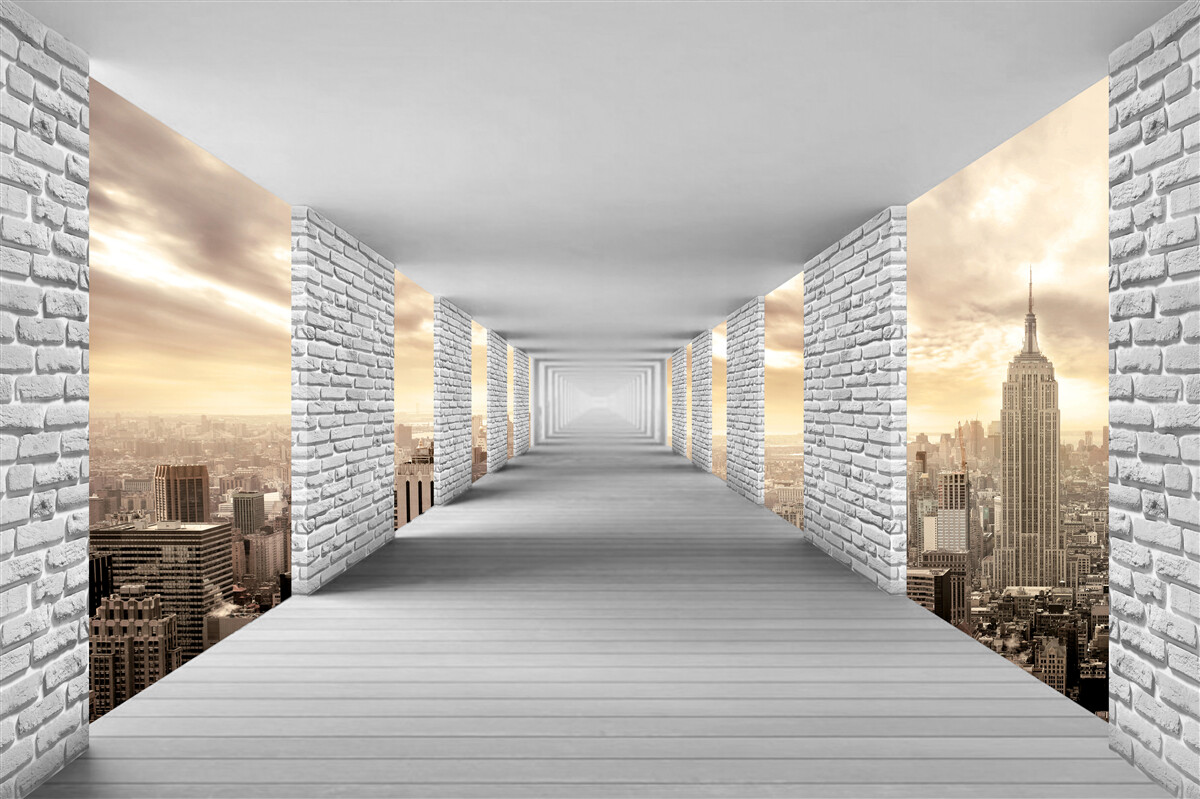 Fototapeta spacer 3d po mieście