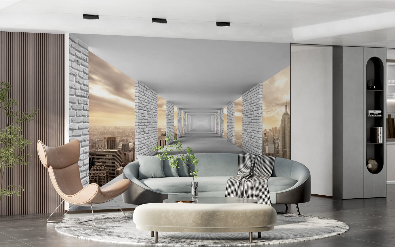 Fototapeta spacer 3d po mieście