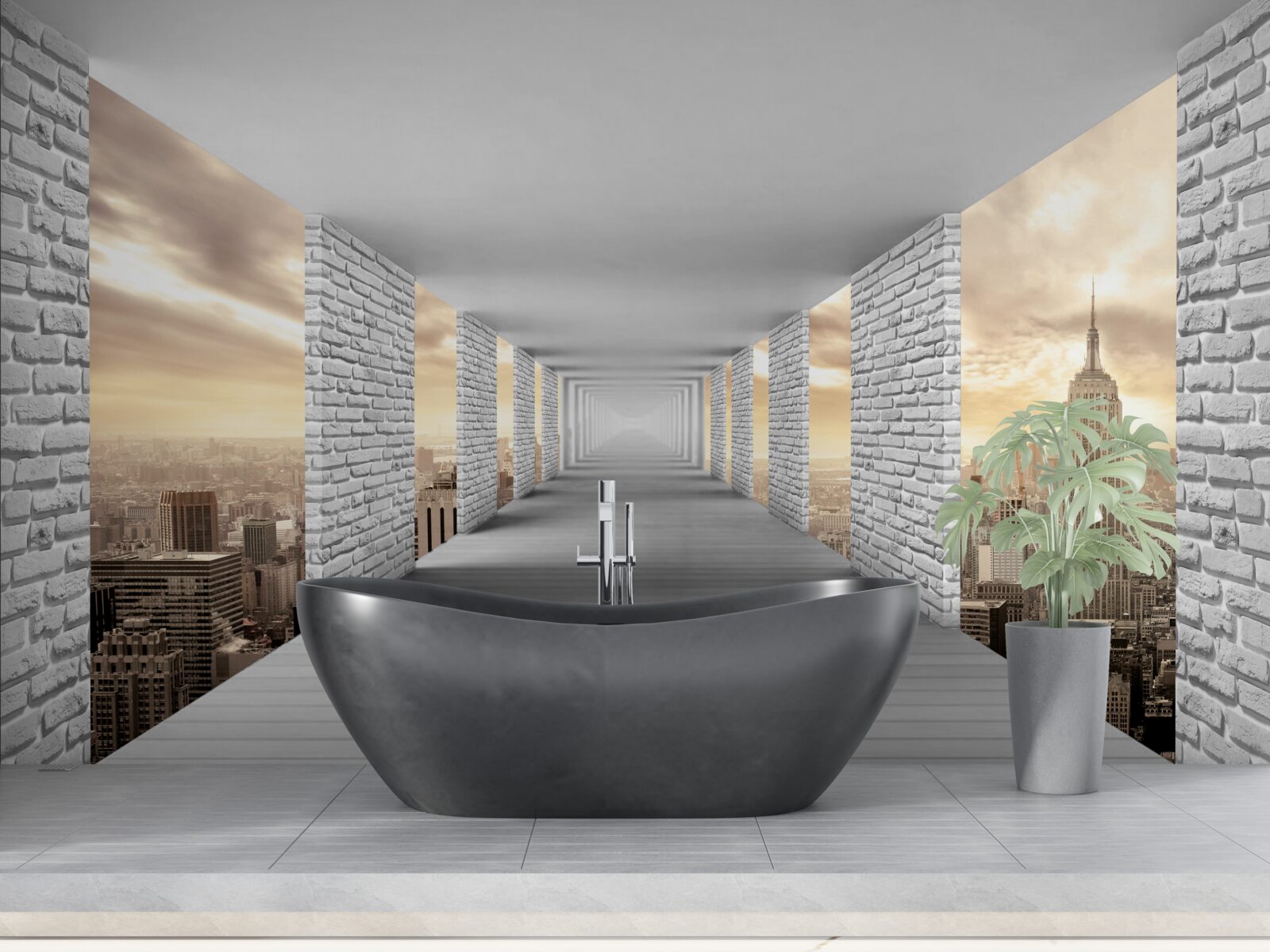 Fototapeta spacer 3d po mieście