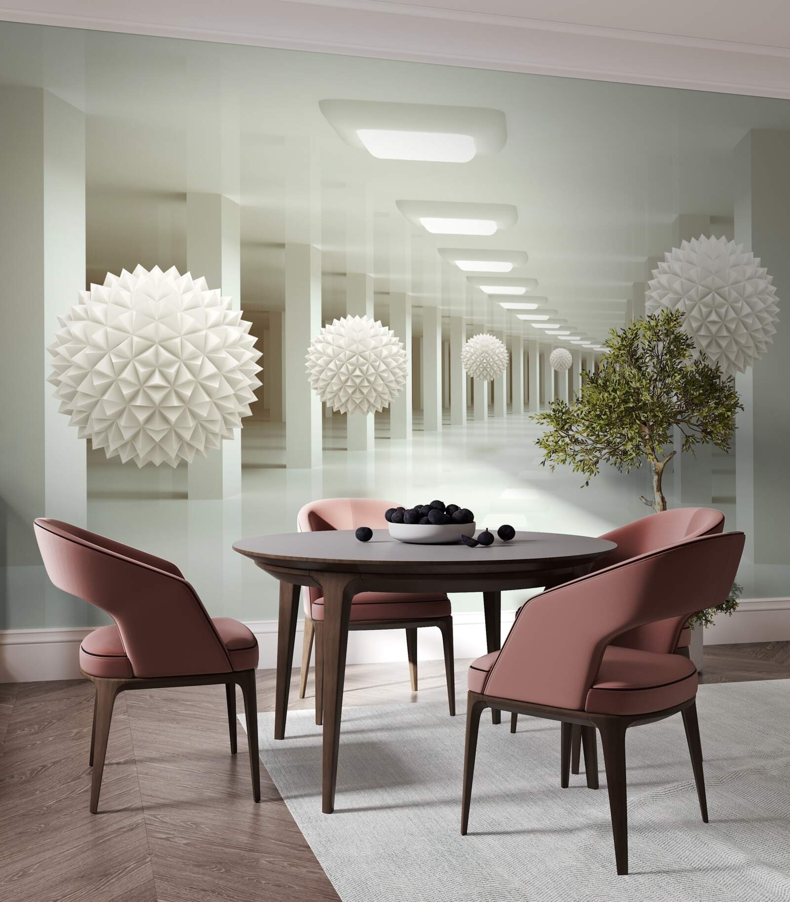 Fototapeta perspektywa kolumn i piłek