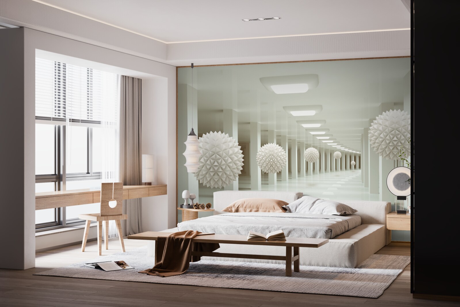 Fototapeta perspektywa kolumn i piłek