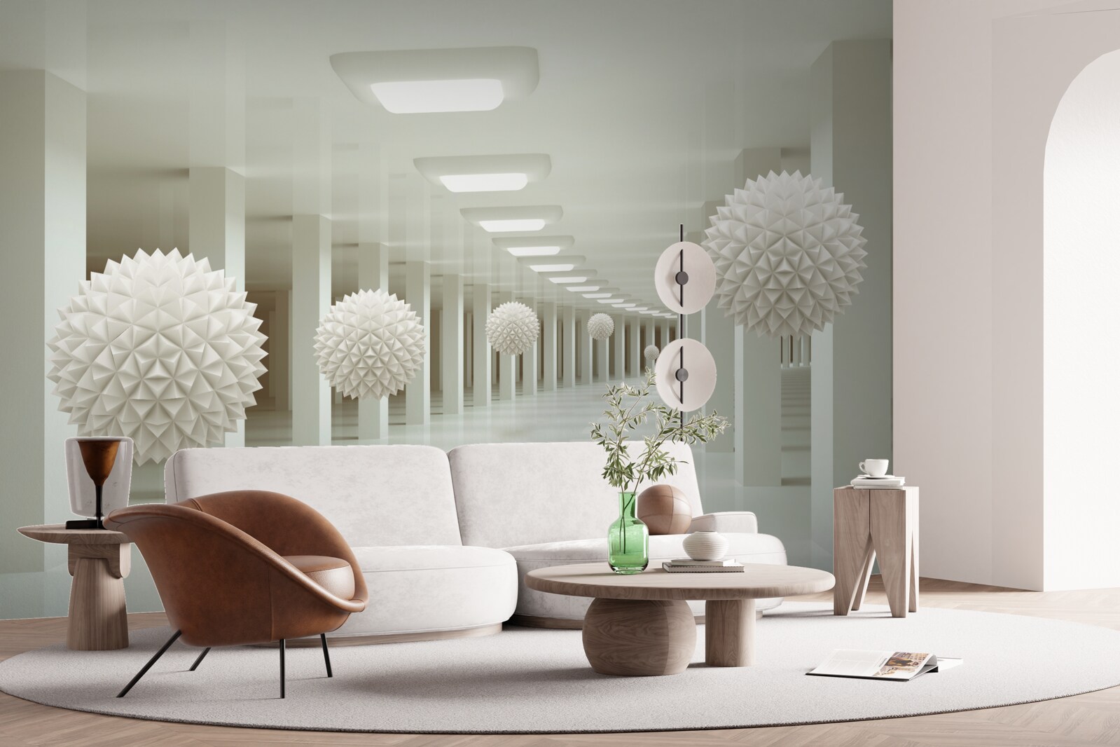 Fototapeta perspektywa kolumn i piłek