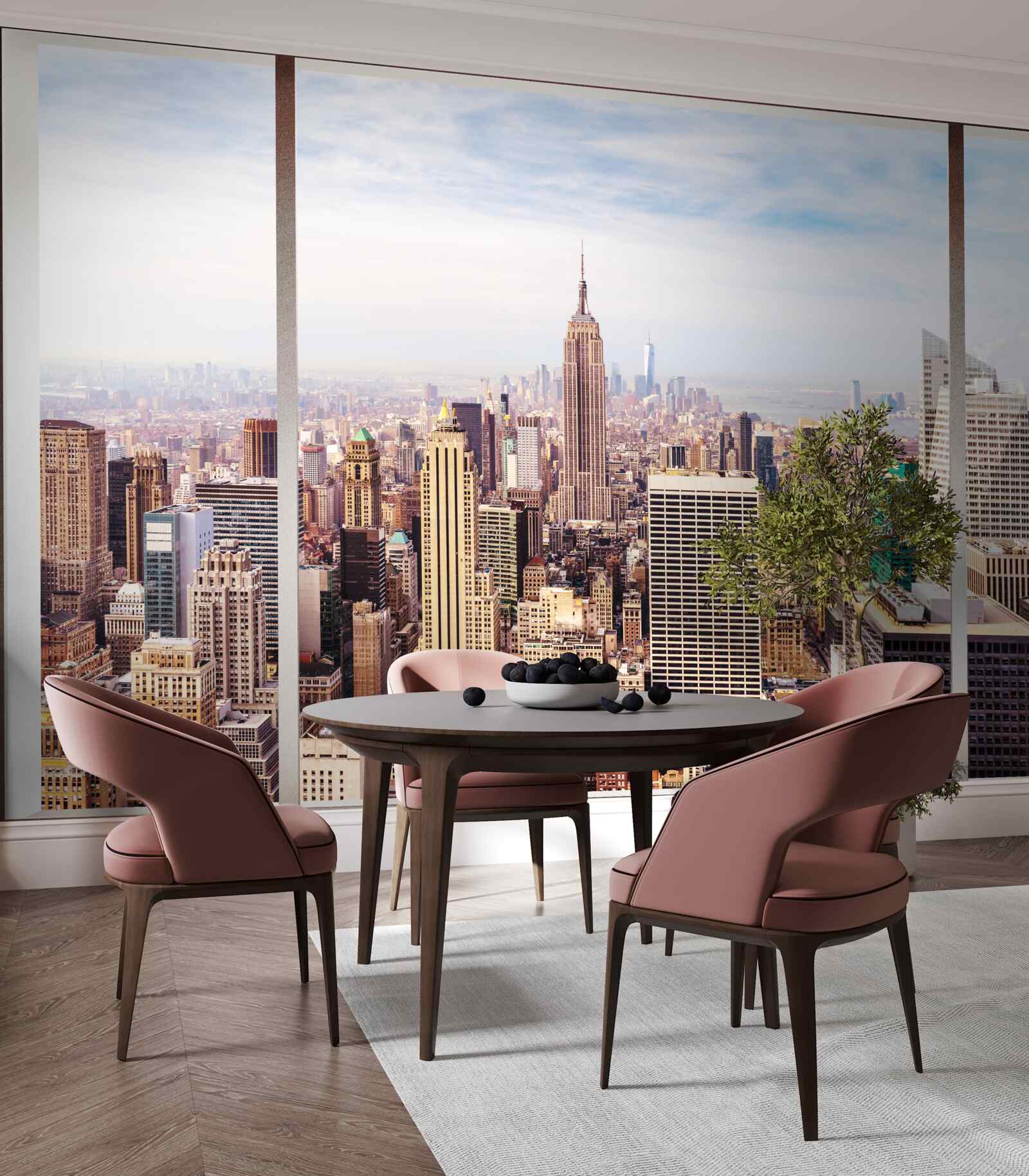 Fototapeta z okna panoramiczny widok na miasto