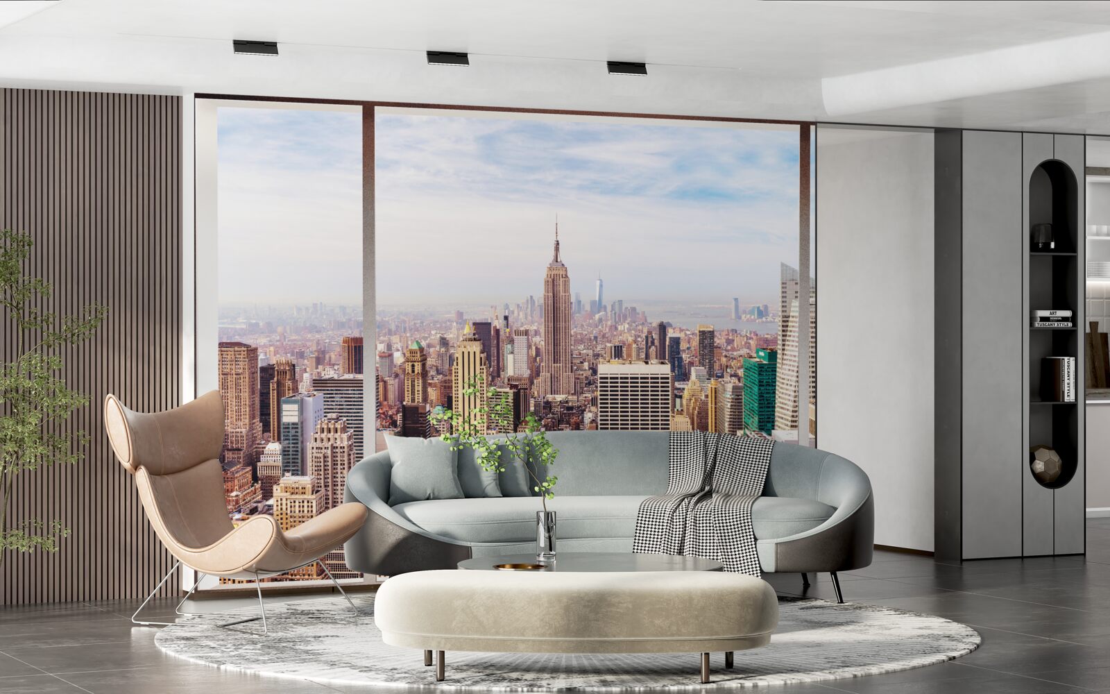 Fototapeta z okna panoramiczny widok na miasto