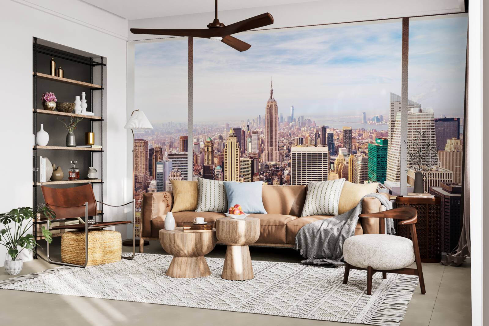 Fototapeta z okna panoramiczny widok na miasto