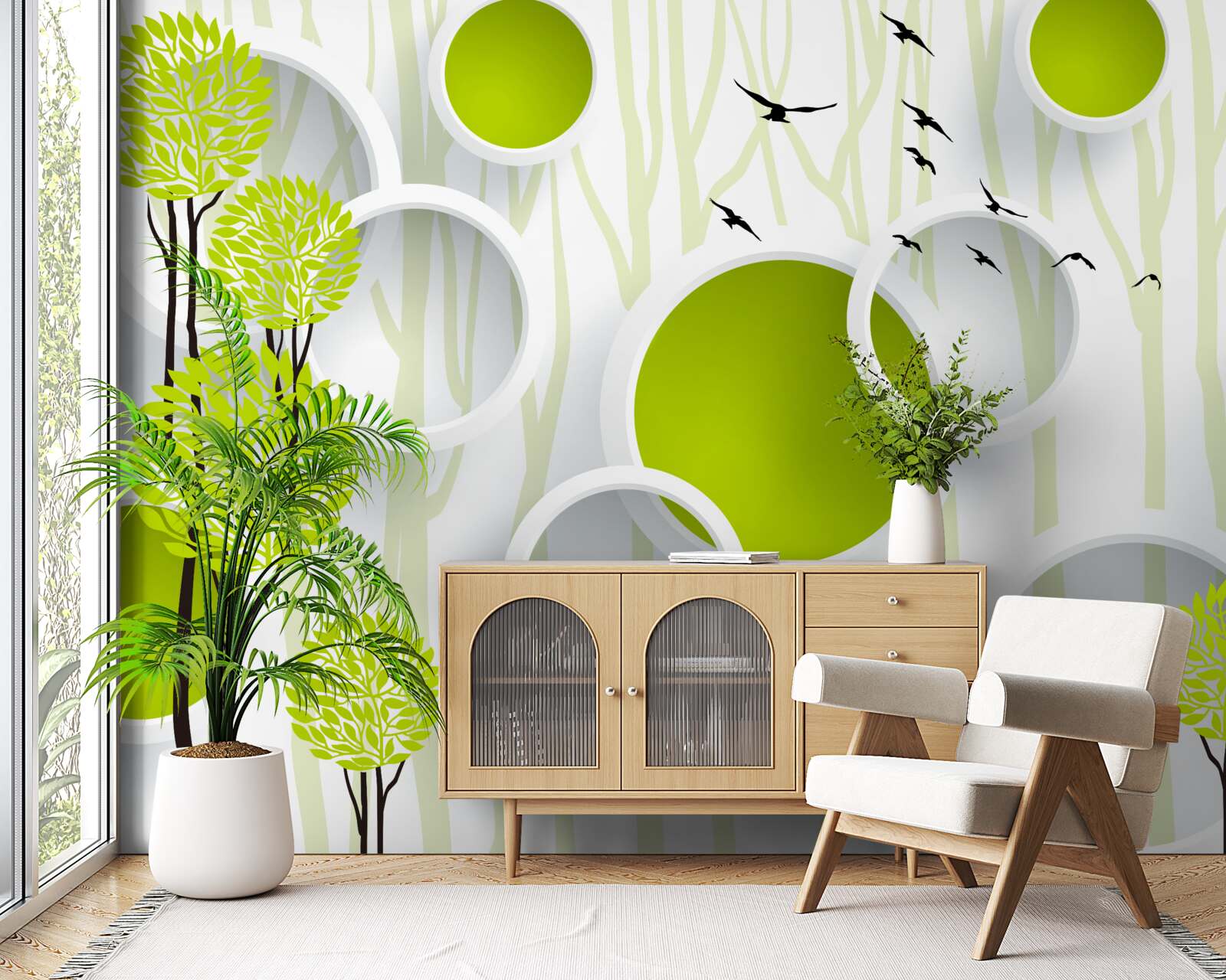 Fototapeta ptaki witają wiosnę swoją zieloną szatą