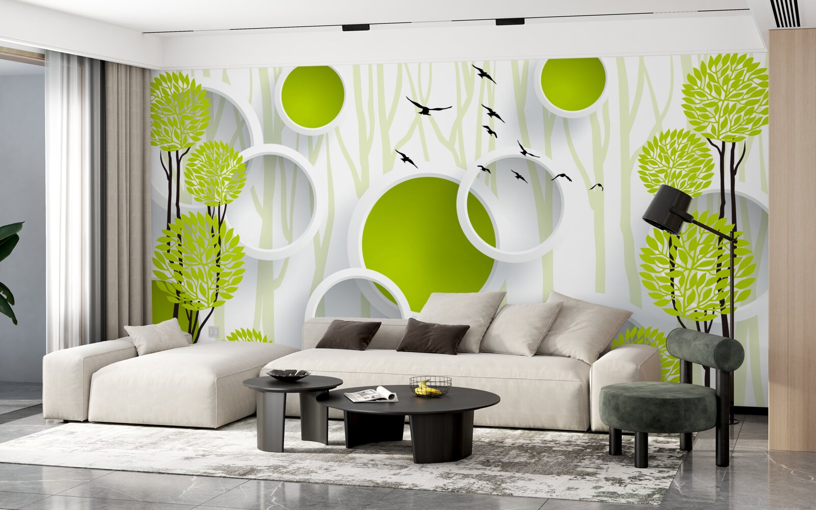 Fototapeta ptaki witają wiosnę swoją zieloną szatą