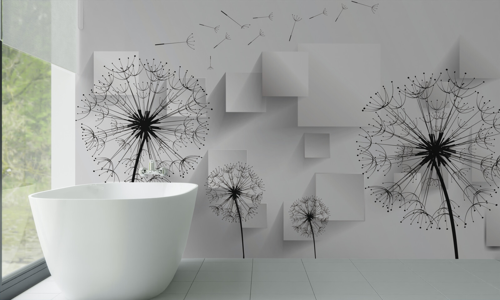 Fototapeta miękki lot kwiatów mniszka lekarskiego