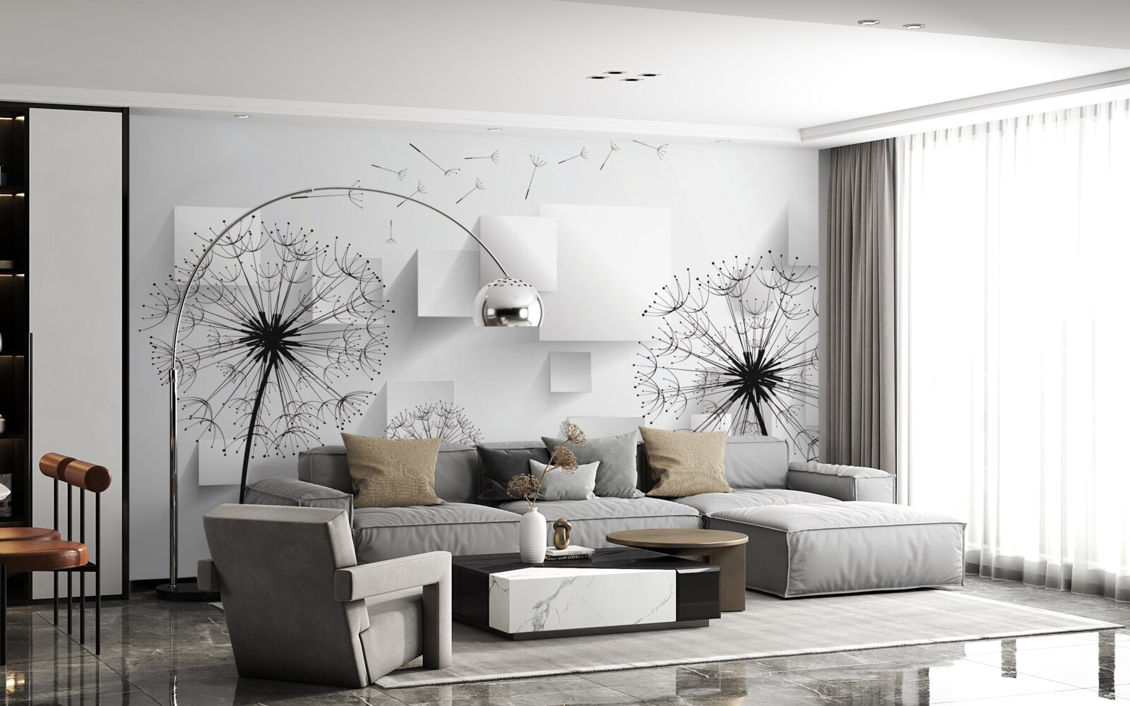 Fototapeta miękki lot kwiatów mniszka lekarskiego