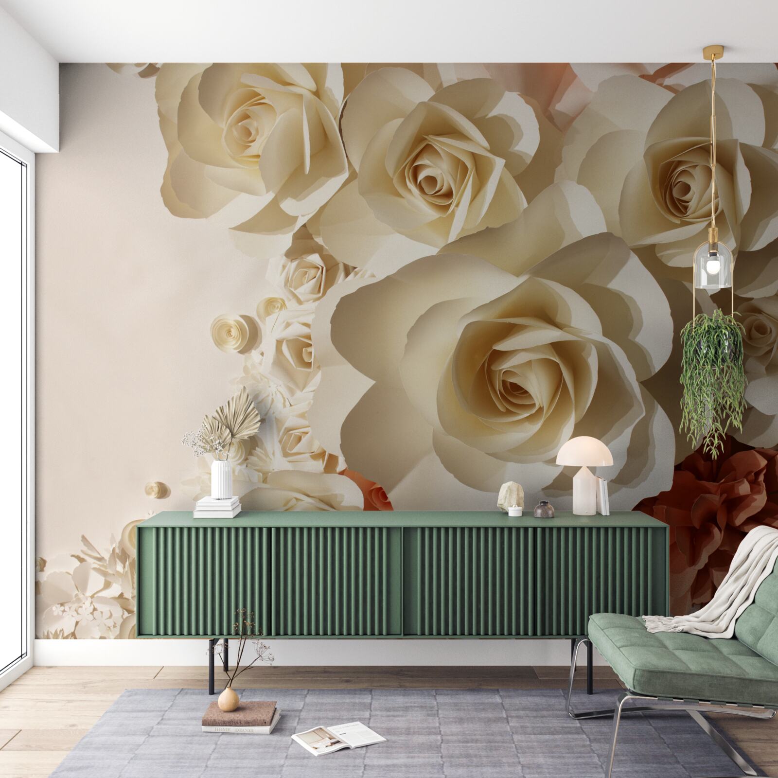 Fototapeta ogromne białe róże