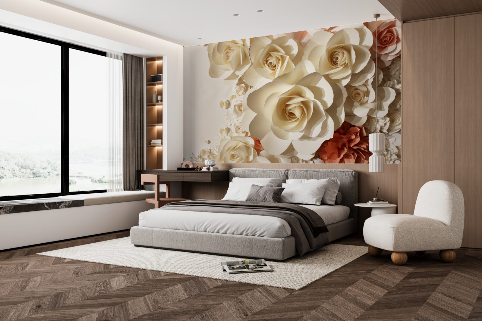 Fototapeta ogromne białe róże