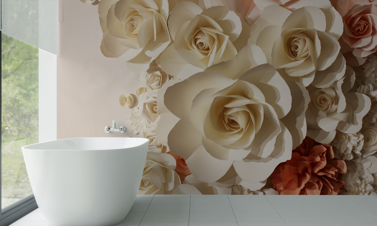 Fototapeta ogromne białe róże