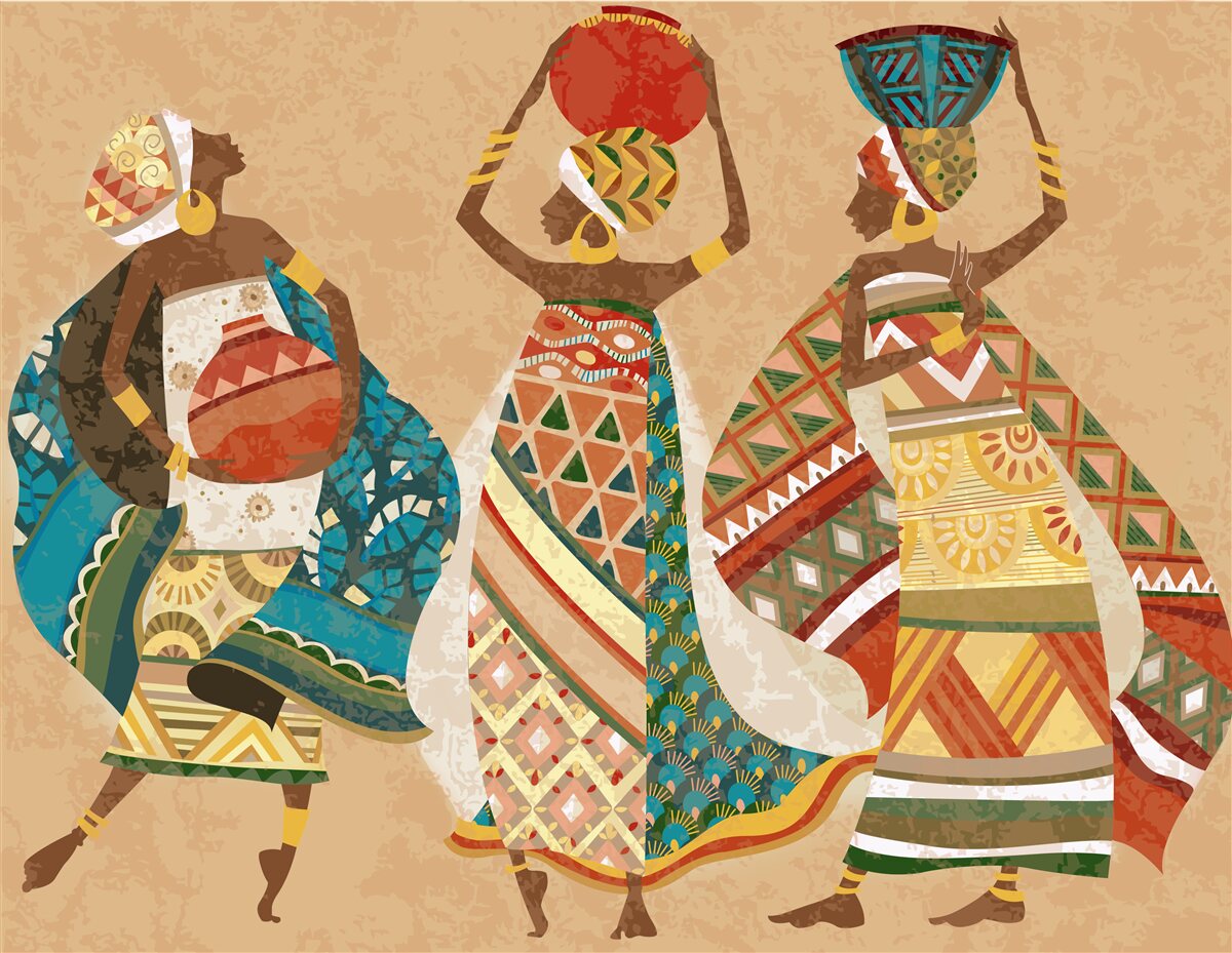 Fototapeta zarys wizerunków afrykańskich kobiet