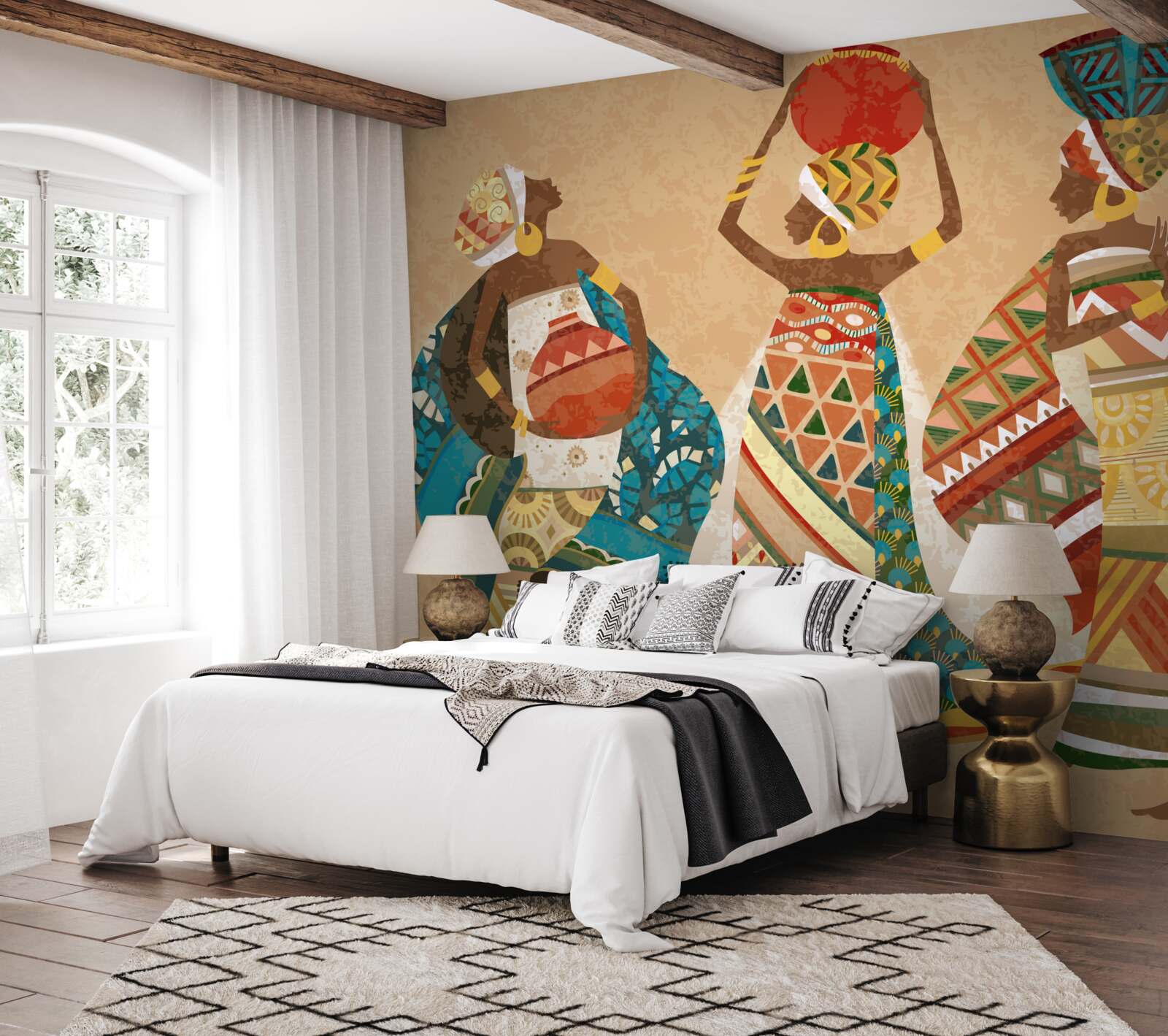 Fototapeta zarys wizerunków afrykańskich kobiet